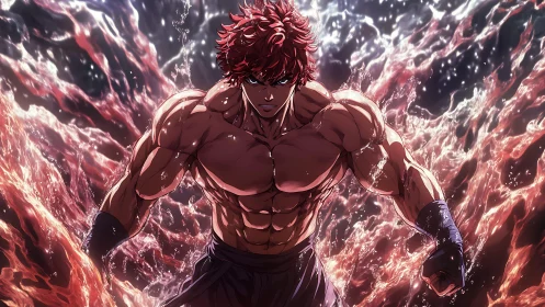 Flaming tide answers a crimson warrior’s furious rise