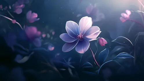 Luminescent Floral Composition with Soft Focus Bokeh.