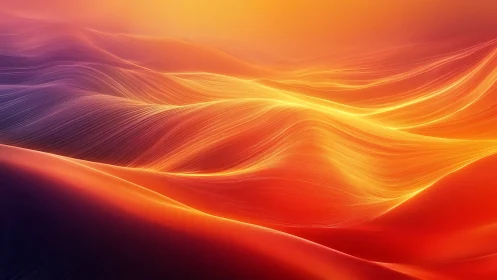 Glowing abstract waves in warm red and orange gradients.