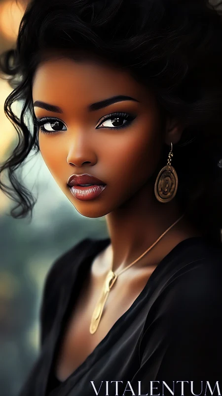 Graceful portrait of a radiant woman in soft evening light.