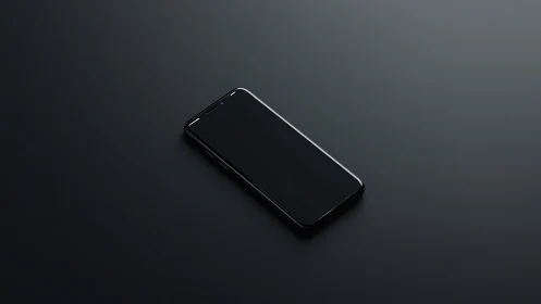Modern Smartphone Resting Against Minimalist Charcoal Background.
