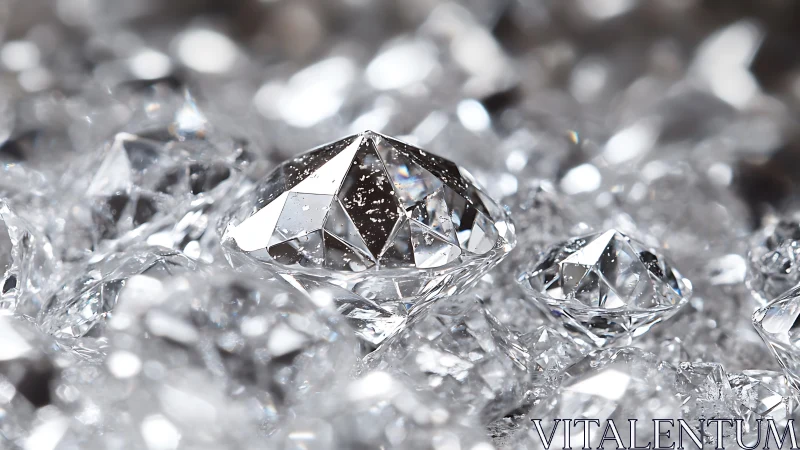 Close macro view of loose cut diamonds in soft focus.