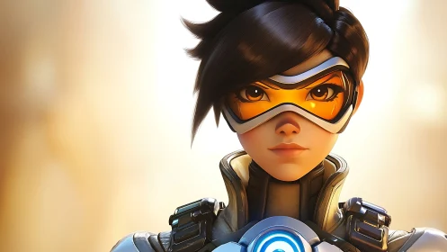 Time-sprinting heroine stares down the future in golden glow