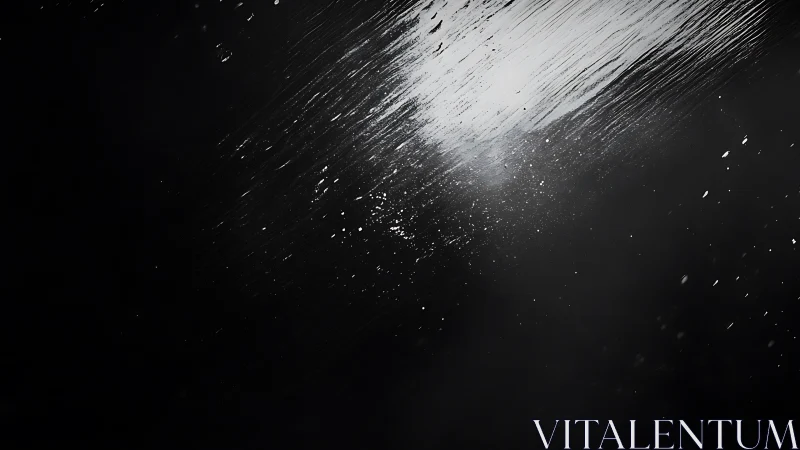 Diagonal light streaks on wet glass with dark negative space.