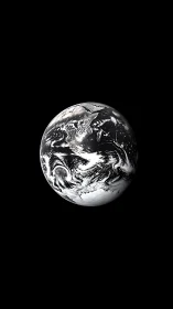 Earth viewed from space with swirling white cloud systems