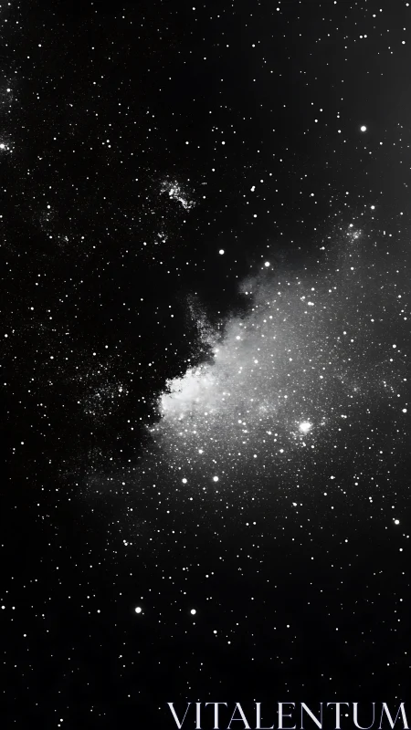 Dense monochrome starfield divides deep space into light and dark