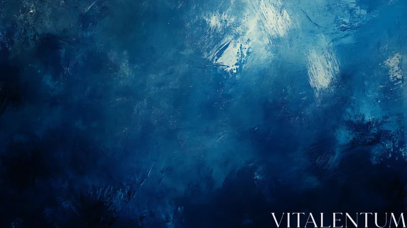 Midnight blues quietly collide in drifting painterly fog