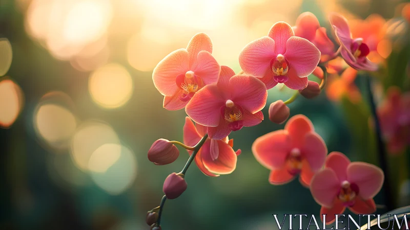 Radiant Orchids Dancing in Golden Sunlight.