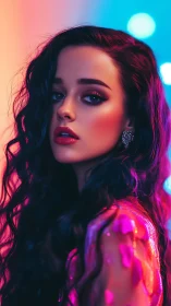 Chromatic portrait under tri-tone bokeh illumination field.