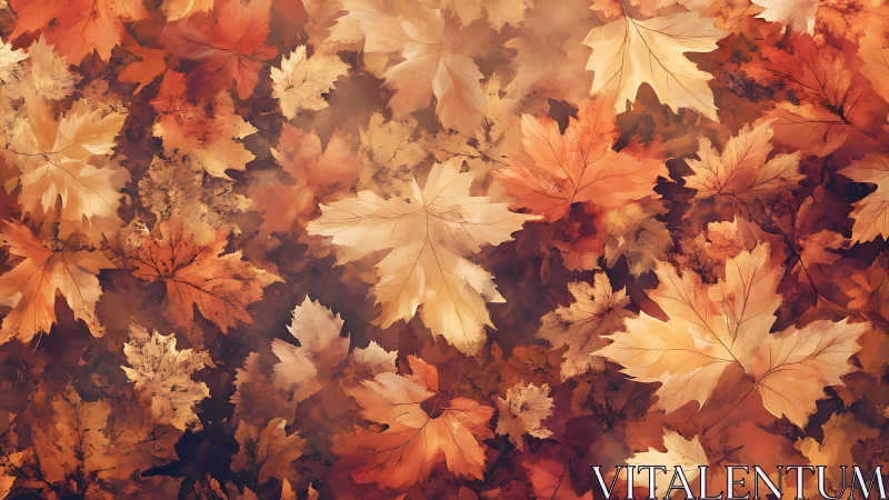 Layered autumn maple foliage rendered with soft diffuse lighting