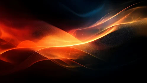 Flowing Fire Waves on Black.