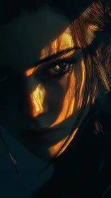 Oblique rim lighting sculpts a cyber-noir female portrait