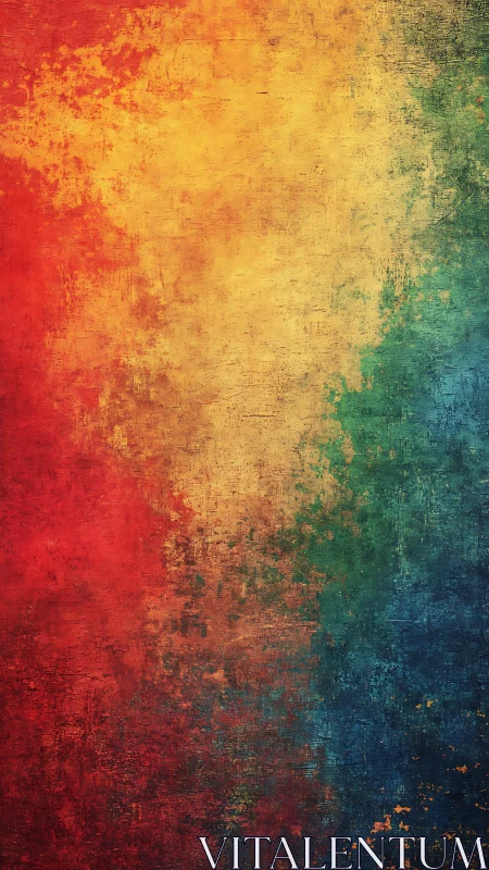 Sunworn rainbow wall with softly weathered textures.