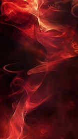 Swirling Fire Energy Waves Against Dark Background Landscape