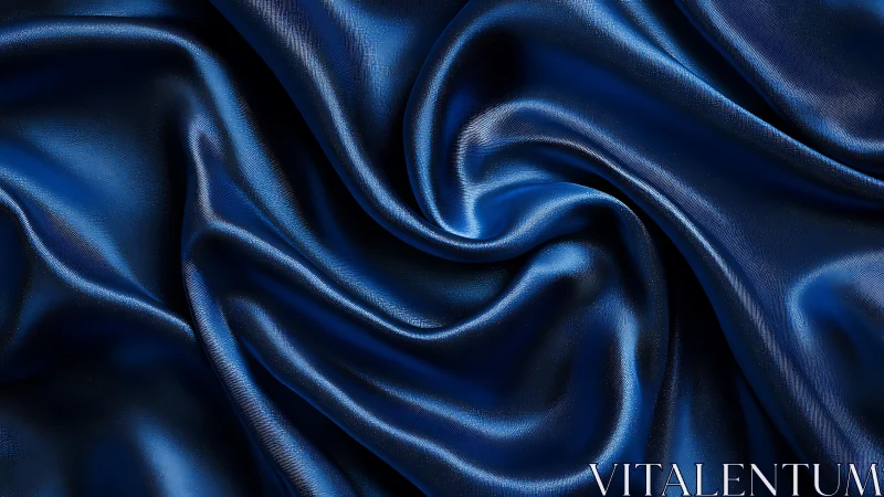 Deep Blue Fabric Waves in Luminous Folds
