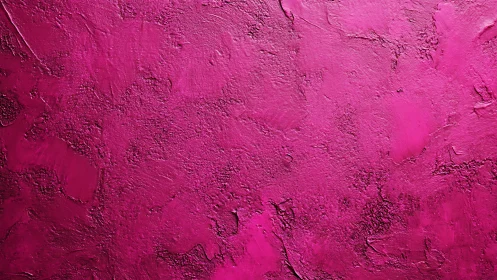 Magenta painted wall surface shows rough textured plaster