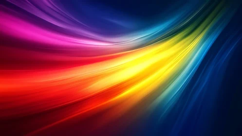 Flowing rainbow light ribbons in a cozy night sky.