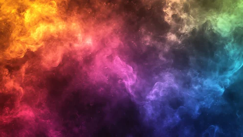 Multispectral nebula-like color clouds form dense radial gradient