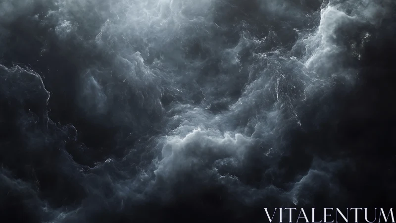 Gentle storm clouds swirling in a dreamy midnight sky.