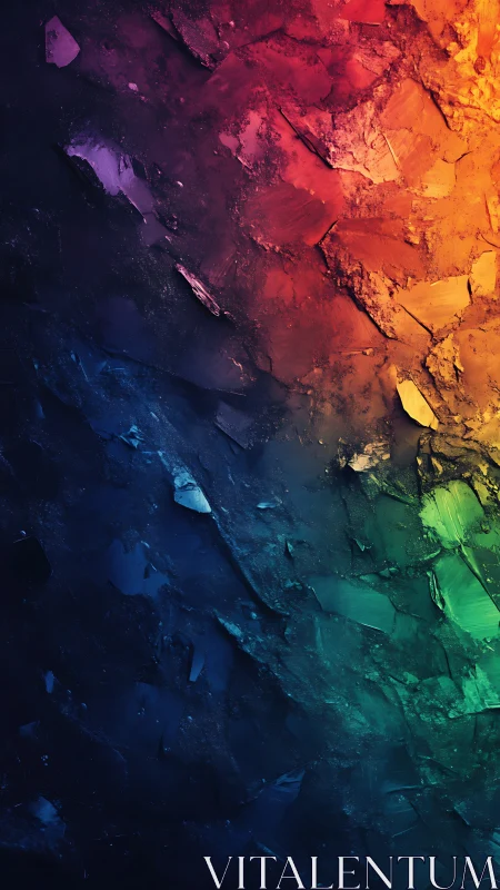 Prismatic fractured texture with oblique multicolor gradient field.