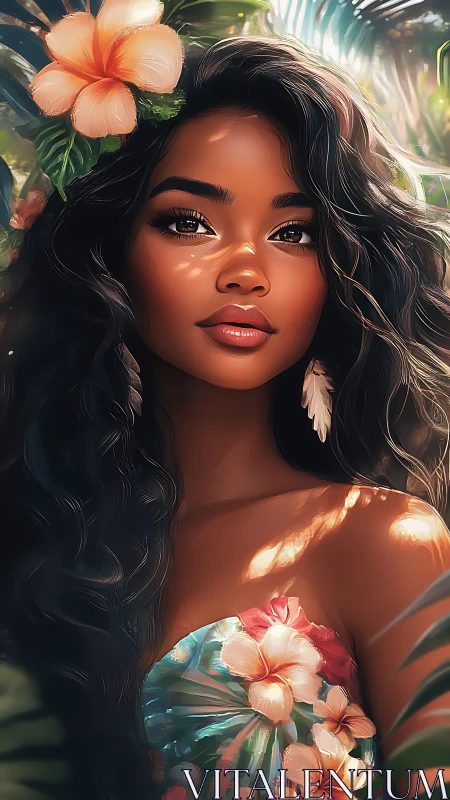Warm island portrait glows with soft tropical sunlight