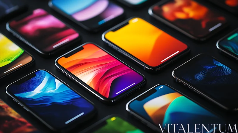 Prismatic smartphone gallery gleams with vivid digital horizons.