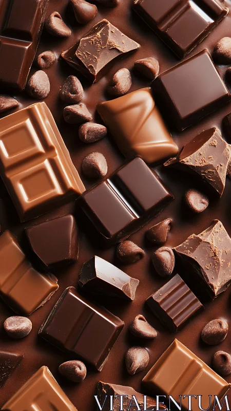 Chocolate Assortment with Cocoa Beans and Confectionery Pieces