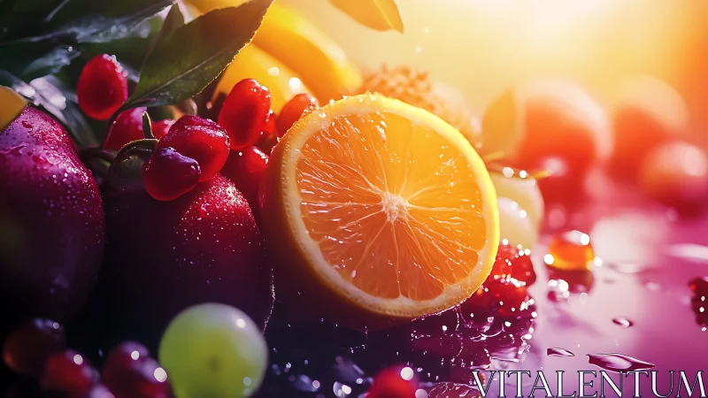 Sun-drenched citrus chorus splashing through jewel-bright fruits.