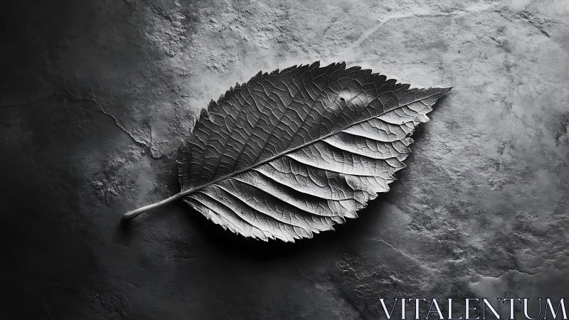 Silver leaf lies like fossilized lightning across stone