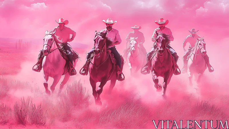 Pink dust stampede turns desert cowboys into neon legends