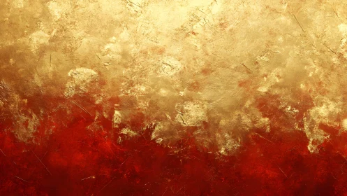 Gold and Red Abstract Texture Art with Rich Metallic Finish.
