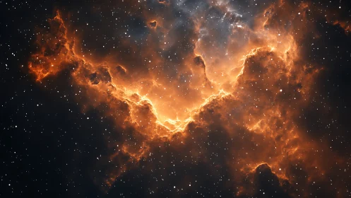 Nebula wings of fire quietly carve paths through starlight
