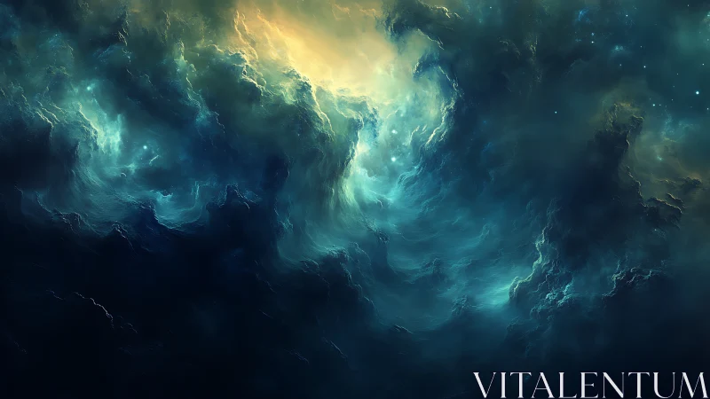 Nebular storm currents swirling beneath radiant voidlight.