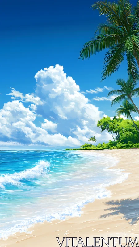 Tropical Coastal Landscape with Cumulus Cloud Formation.