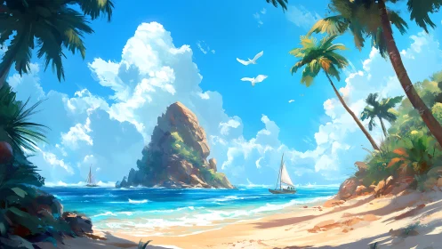 Tropical Island Paradise Waiting for Discovery.