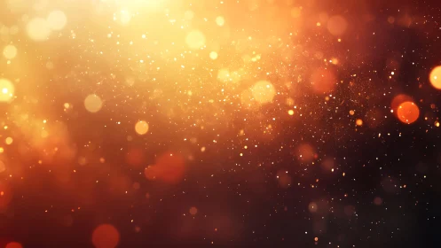 Warm golden bokeh lights abstract background in soft focus.