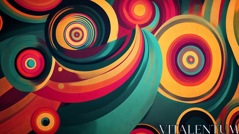 Orbiting carnival circles in retro-future color whirlpool.