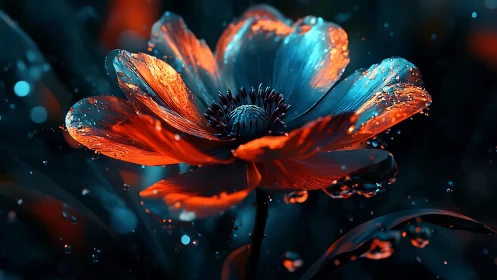 Molten Petals Dance Between Fiery Warmth and Icy Brilliance