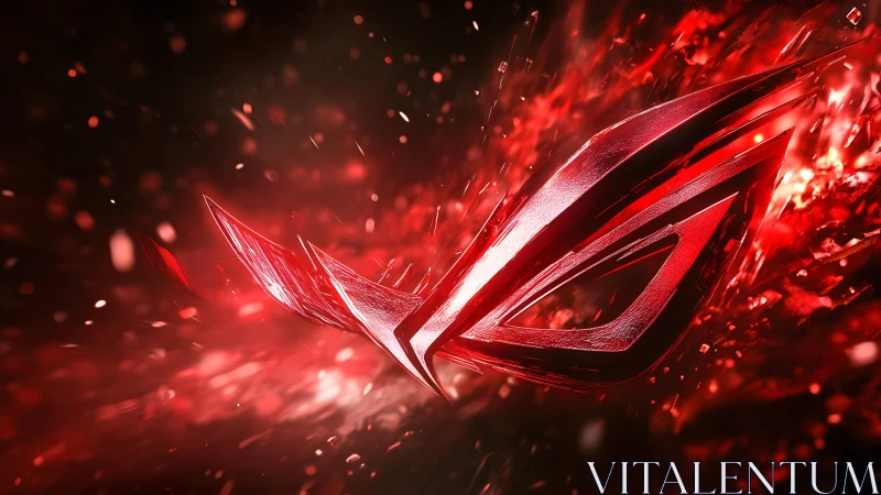 Futuristic red gaming logo with dynamic energy burst effect. Futuristic red gaming logo with dynamic energy burst effect.