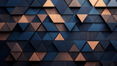 Geometric wall shows layered triangular relief pattern