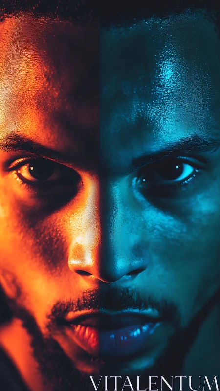 Bicolor spectral portrait under asymmetric thermal lighting.