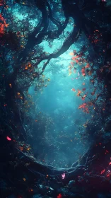 Moonlit vines cradle a secret lagoon of breathless glow