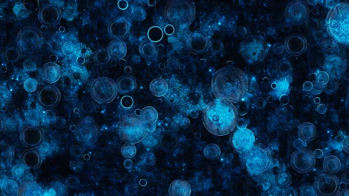 Galactic cyan ripples over deep nebula fractal field.