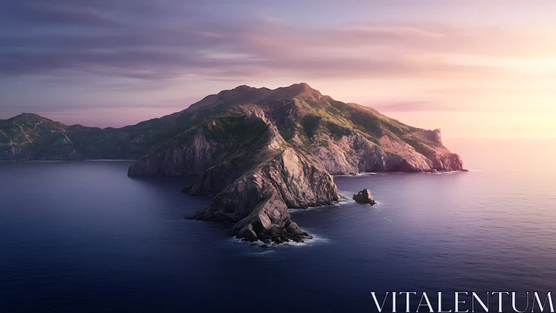 Volcanic Island Majesty at Twilight's Golden Hour.