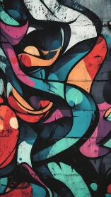 Flowing street graffiti celebrates bold color and movement joy