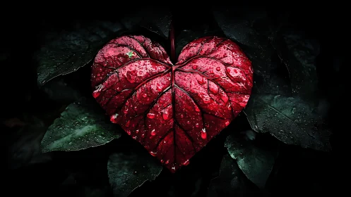 Crimson Heart Blooms in Darkness.