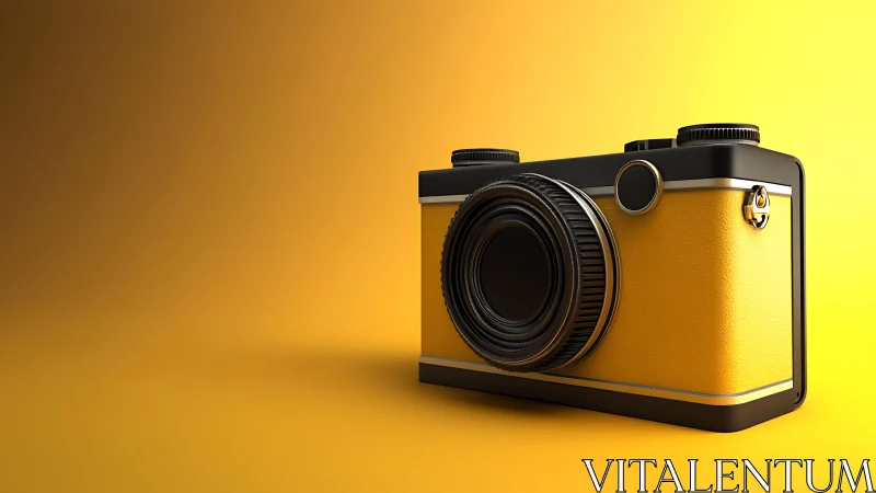 Sunshine Sovereign: Mustard-Hued Vintage Camera Gleams.