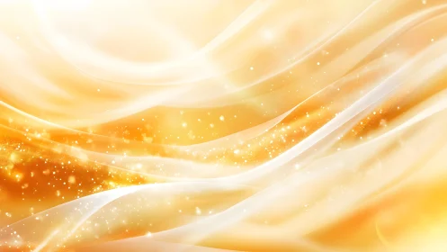 Radiant golden abstract waves with glowing light effects.
