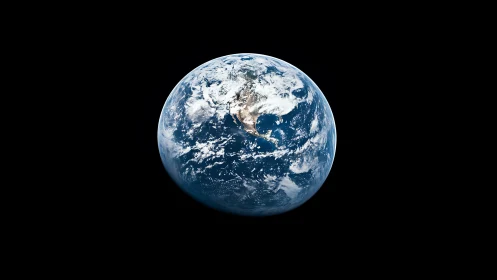 Orbital perspective isolates Earth’s sunlit Western Hemisphere in space