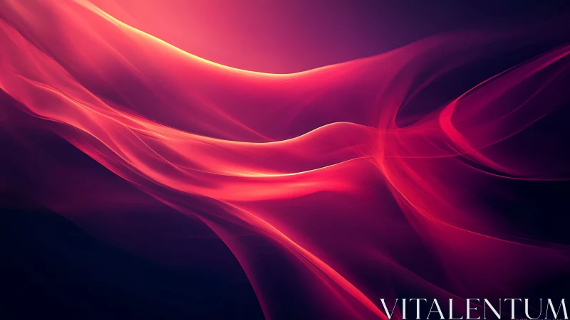 Glowing scarlet waves drift softly through a twilight sky